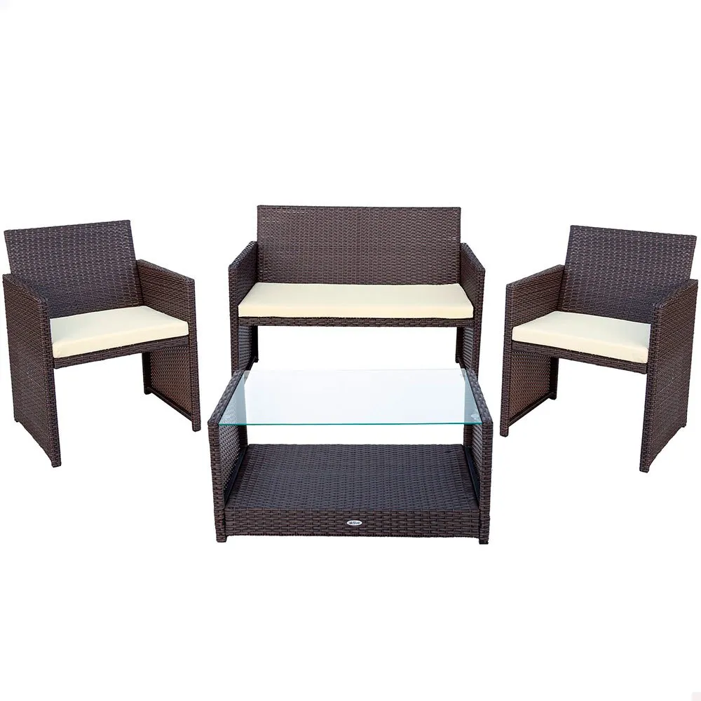 Aktive Tisch Mit 3 Sesseln, Black, One Size Aktive Tisch Mit 3 Sesseln, Black, One Size