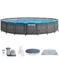 Intex Greywood Prism Premium Ø 549x122 Cm Stahl Runder Aufstellpool Intex Greywood Prism Premium Ø 549x122 Cm Stahl Runder Aufstellpool