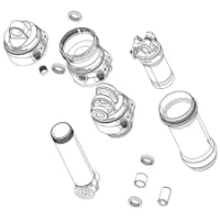 Rock Shox Deluxe Coil B1+ 2023+ Standard 67.5-75 Mm Heckstoßdämpfer-Ösen-kit Rock Shox Deluxe Coil B1+ 2023+ Standard 67.5-75 Mm Heckstoßdämpfer-Ösen-kit