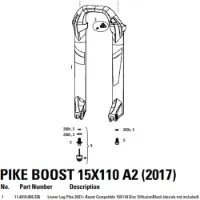 Rock Shox Pike Boost Diffusion Gabel Mit Kronen-/lenk-/oberrohr-baugruppe Rock Shox Pike Boost Diffusion Gabel Mit Kronen-/lenk-/oberrohr-baugruppe
