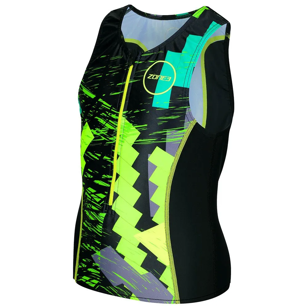 Zone3 Adventure Tri Ärmelloses Triathlon-top, Black / green / yellow Zone3 Adventure Tri Ärmelloses Triathlon-top, Black / green / yellow